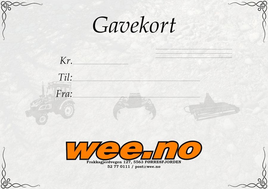 Nå tilbyr vi også gavekort!